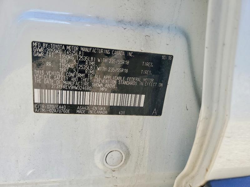 Aukcja sprzedaży 2017 Toyota Rav4, vin: 2T3YFREV9HW324680, numer aukcji: 53095136