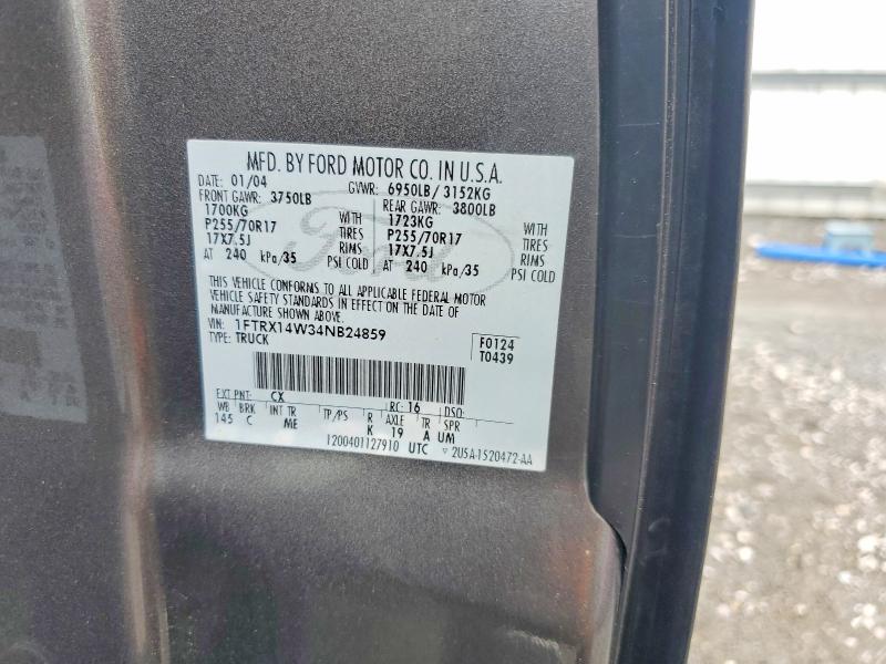 Продаж на аукціоні авто 2004 Ford F150, vin: 1FTRX14W34NB24859, номер лоту: 54526226