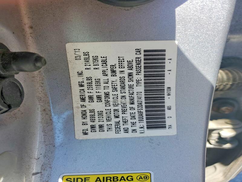 52874856 :رقم المزاد ، 19UUA8F53DA014170 vin ، 2013 Acura Tl مزاد بيع