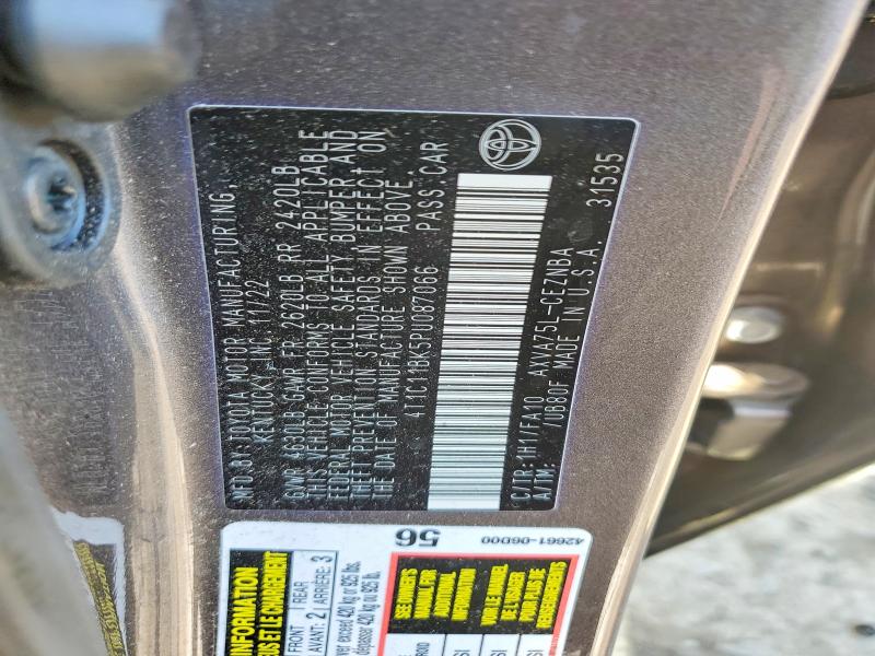 2023 Toyota Camry მანქანა იყიდება აუქციონზე, vin: 4T1C11BK5PU087066, აუქციონის ნომერი: 52172426