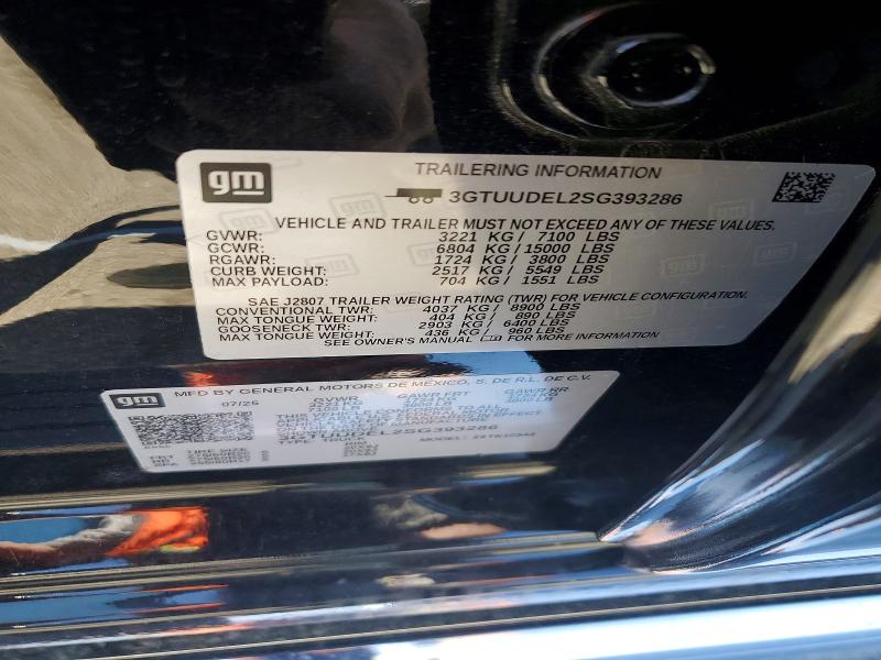 Продаж на аукціоні авто 2025 Gmc Sierra, vin: 3GTUUDEL2SG393286, номер лоту: 52501966