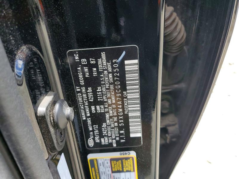 Aukcja sprzedaży 2012 Kia Optima, vin: 5XXGM4A79CG072503, numer aukcji: 54921276