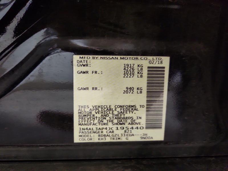 Продажа на аукционе авто 2018 Nissan Altima, vin: 1N4AL3AP4JC195440, номер лота: 55443936