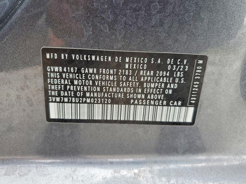 Продаж на аукціоні авто 2023 Volkswagen Jetta, vin: 3VW7M7BU2PM023120, номер лоту: 54923516