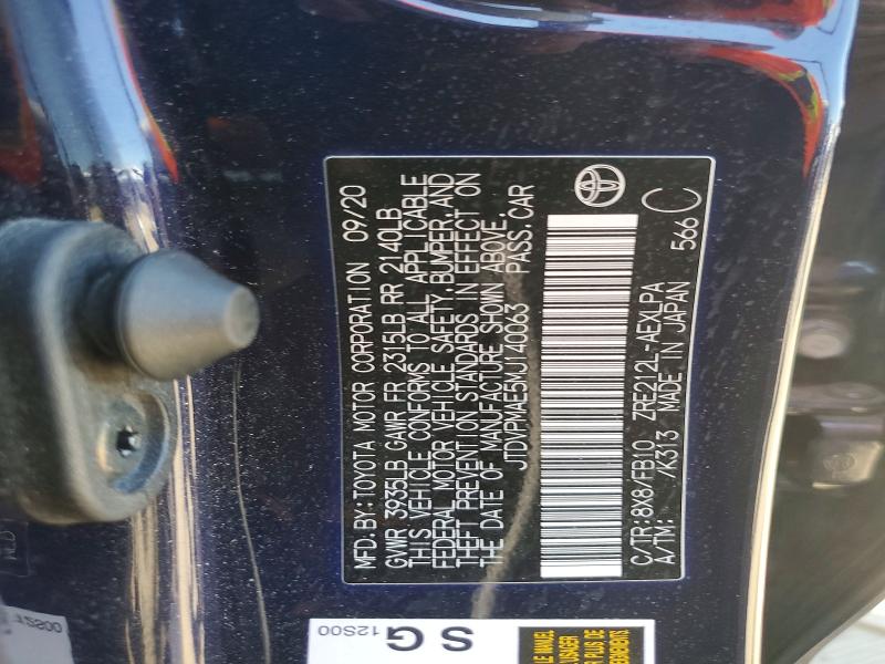 Aukcja sprzedaży 2021 Toyota Corolla, vin: JTDVPMAE5MJ140063, numer aukcji: 52320196