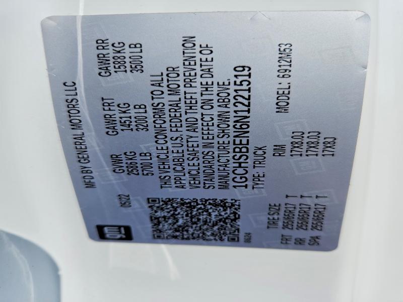 Продажа на аукционе авто 2022 Chevrolet Colorado, vin: 1GCHSBEN6N1221519, номер лота: 55215496