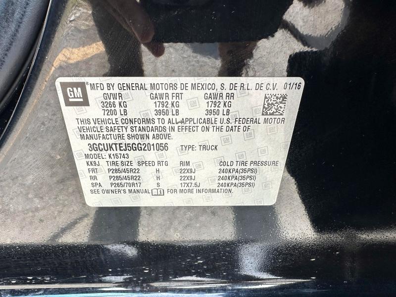 Продаж на аукціоні авто 2016 Chevrolet Silverado, vin: 3GCUKTEJ5GG201056, номер лоту: 51918476