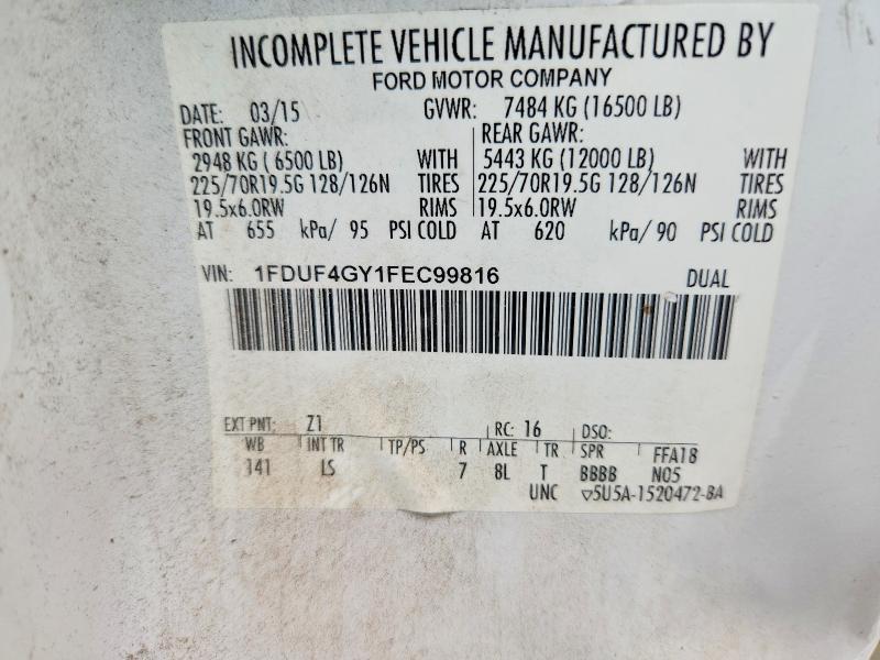 Aukcja sprzedaży 2015 Ford F450, vin: 1FDUF4GY1FEC99816, numer aukcji: 53719356