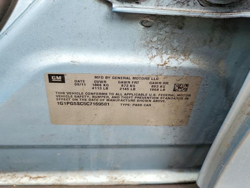 52683146 :رقم المزاد ، 1G1PG5SC5C7169501 vin ، 2012 Chevrolet Cruze مزاد بيع