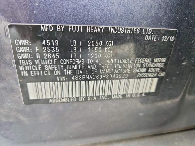 Продажа на аукционе авто 2017 Subaru Legacy, vin: 4S3BNAC69H3043939, номер лота: 54147656