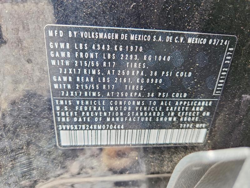 Продаж на аукціоні авто 2024 Volkswagen Taos, vin: 3VV5X7B24RM070444, номер лоту: 54681466
