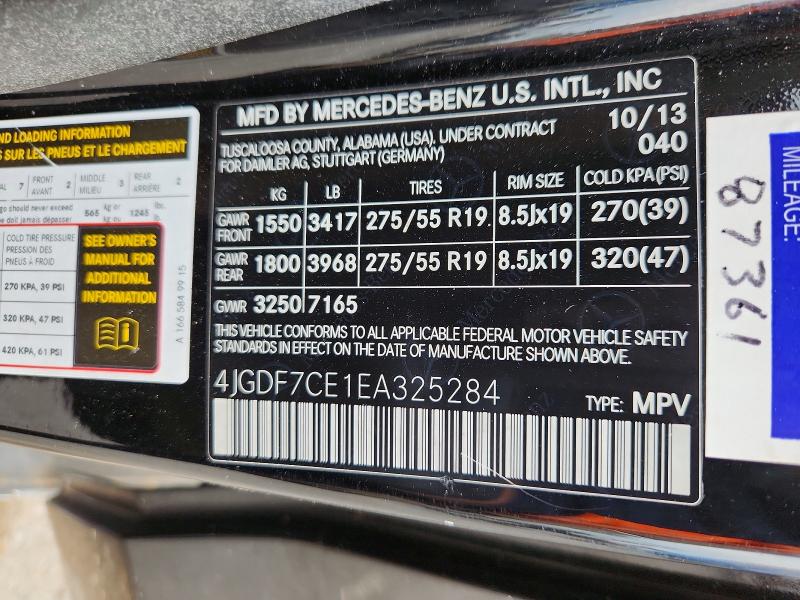 Продаж на аукціоні авто 2014 Mercedes-benz Gl, vin: 4JGDF7CE1EA325284, номер лоту: 52154136