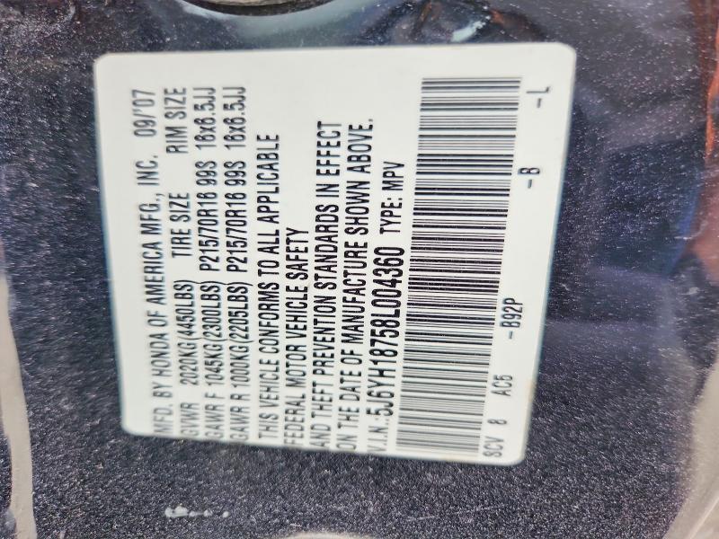 Aukcja sprzedaży 2008 Honda Element, vin: 5J6YH18758L004360, numer aukcji: 53980346