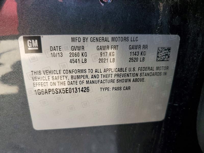 2014 Cadillac Cts მანქანა იყიდება აუქციონზე, vin: 1G6AP5SX5E0131426, აუქციონის ნომერი: 52025496
