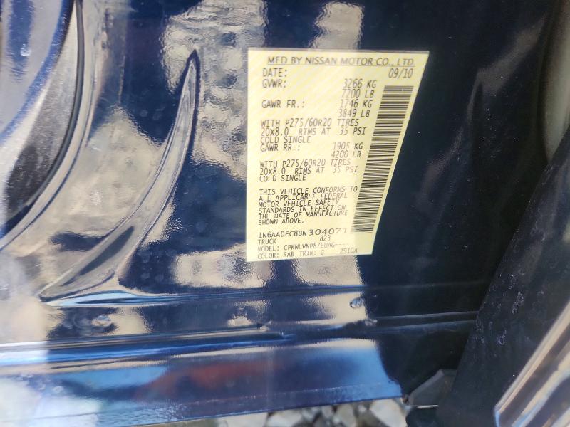 Продажа на аукционе авто 2011 Nissan Titan, vin: 1N6AA0EC8BN304071, номер лота: 53109416