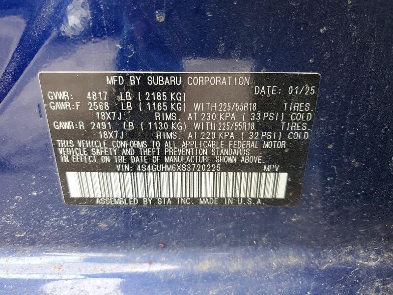2025 Subaru Crosstrek მანქანა იყიდება აუქციონზე, vin: 4S4GUHM6XS3720225, აუქციონის ნომერი: 51118346