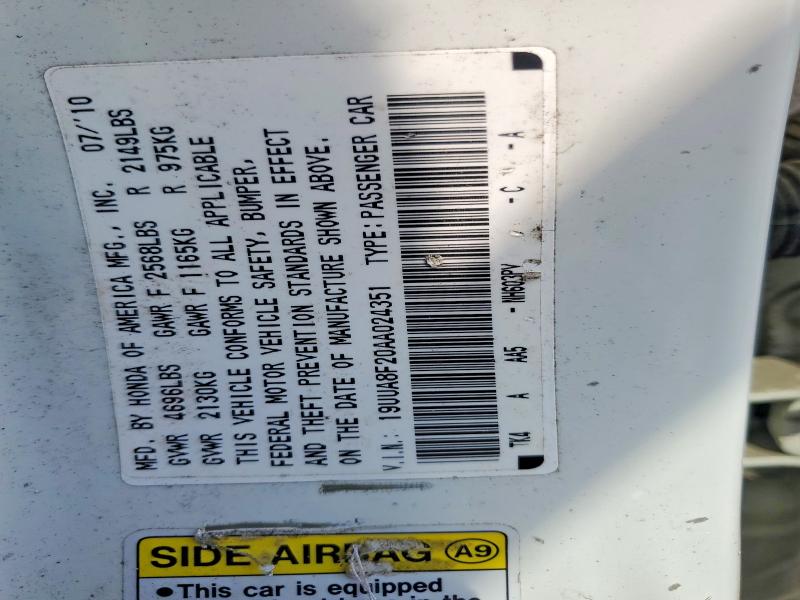 Aukcja sprzedaży 2010 Acura Tl, vin: 19UUA8F20AA024351, numer aukcji: 55410416