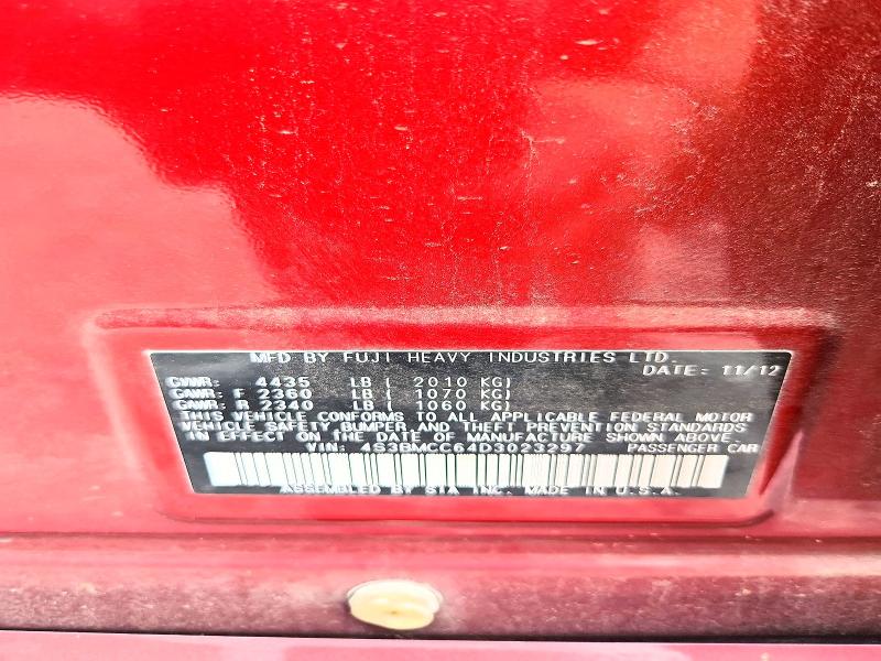 Продажа на аукционе авто 2013 Subaru Legacy, vin: 4S3BMCC64D3023297, номер лота: 52396216