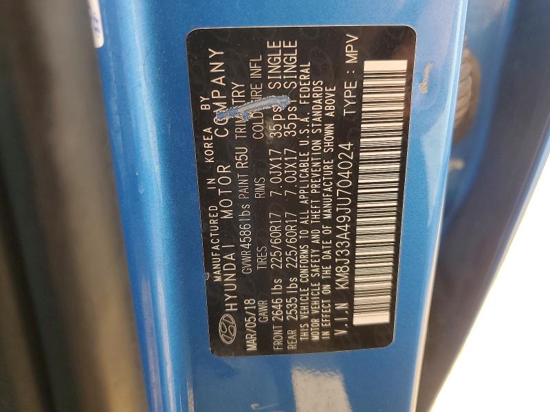 Продаж на аукціоні авто 2018 Hyundai Tucson, vin: KM8J33A49JU704024, номер лоту: 55315816
