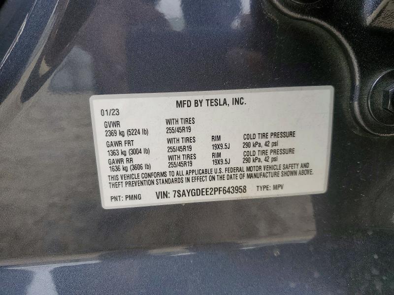 52263436 :رقم المزاد ، 7SAYGDEE2PF643958 vin ، 2023 Tesla Model Y مزاد بيع