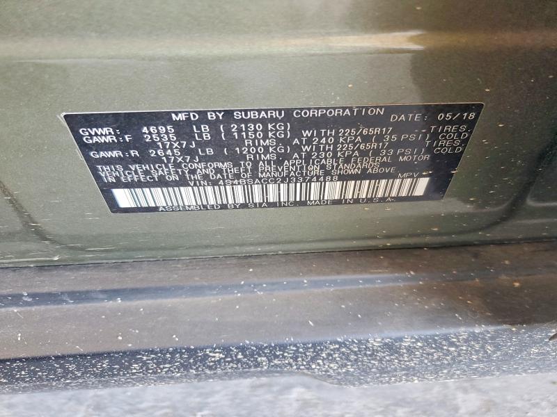 Продажа на аукционе авто 2018 Subaru Outback, vin: 4S4BSACC2J3374488, номер лота: 51523366