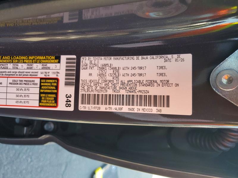 52584096 :رقم المزاد ، 3TMLB5JN1TM229139 vin ، 2026 Toyota Tacoma مزاد بيع