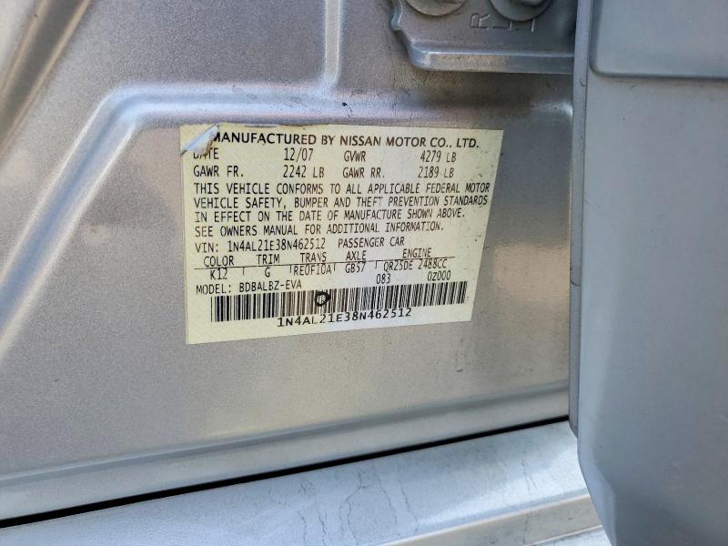 Продаж на аукціоні авто 2008 Nissan Altima, vin: 1N4AL21E38N462512, номер лоту: 53943416