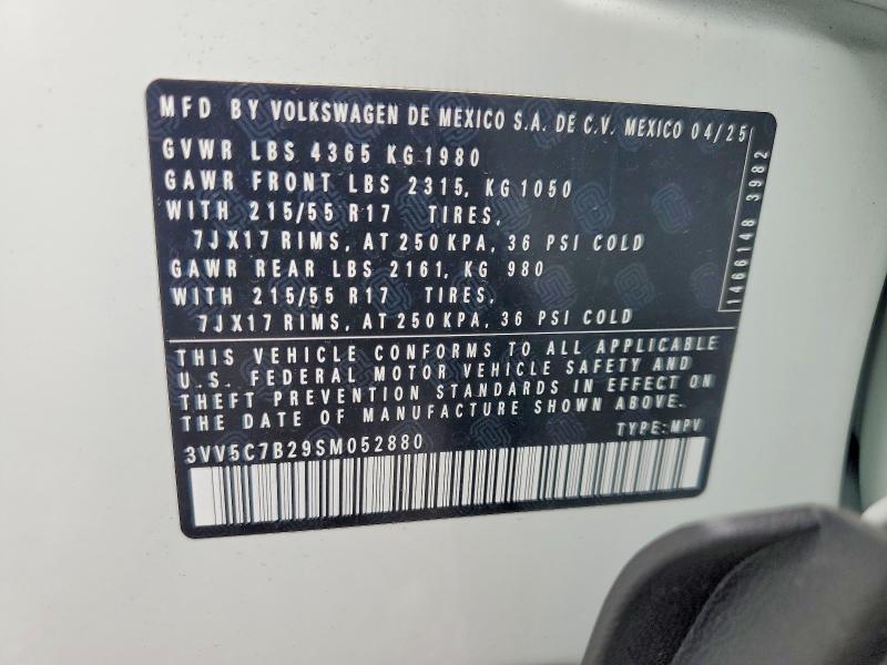 Продаж на аукціоні авто 2025 Volkswagen Taos, vin: 3VV5C7B29SM052880, номер лоту: 50182416