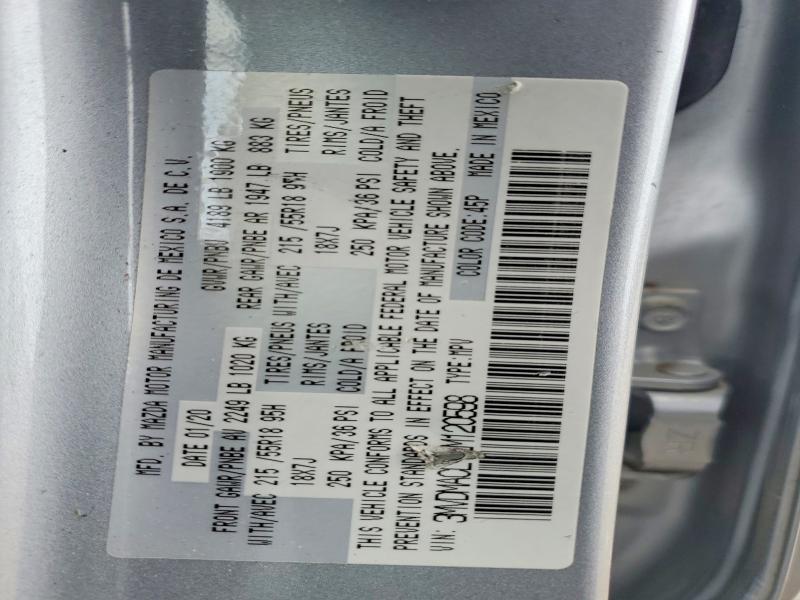 50119536 :رقم المزاد ، 3MVDMACL1LM120598 vin ، 2020 Mazda Cx-30 مزاد بيع