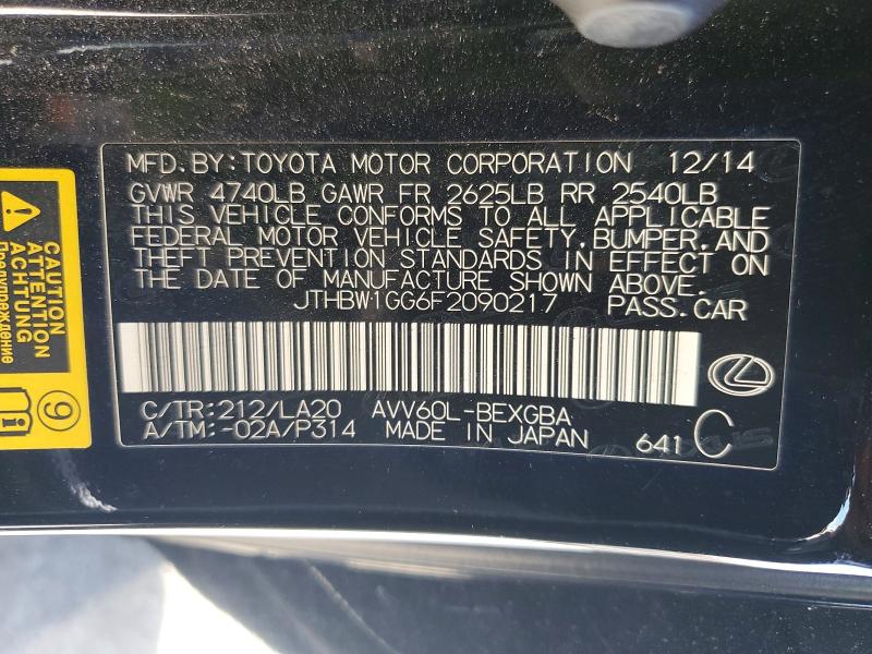 Aukcja sprzedaży 2015 Lexus Es, vin: JTHBW1GG6F2090217, numer aukcji: 55381256