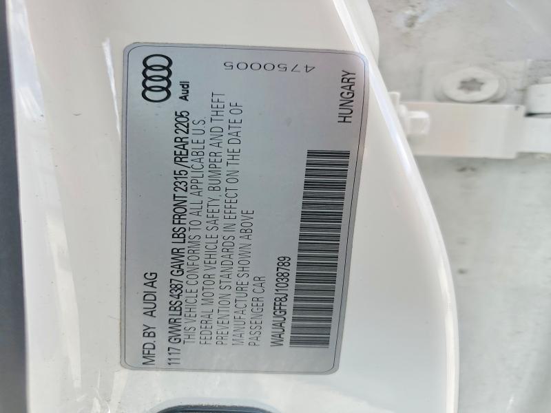Aukcja sprzedaży 2018 Audi A3, vin: WAUAUGFF8J1038789, numer aukcji: 55345346