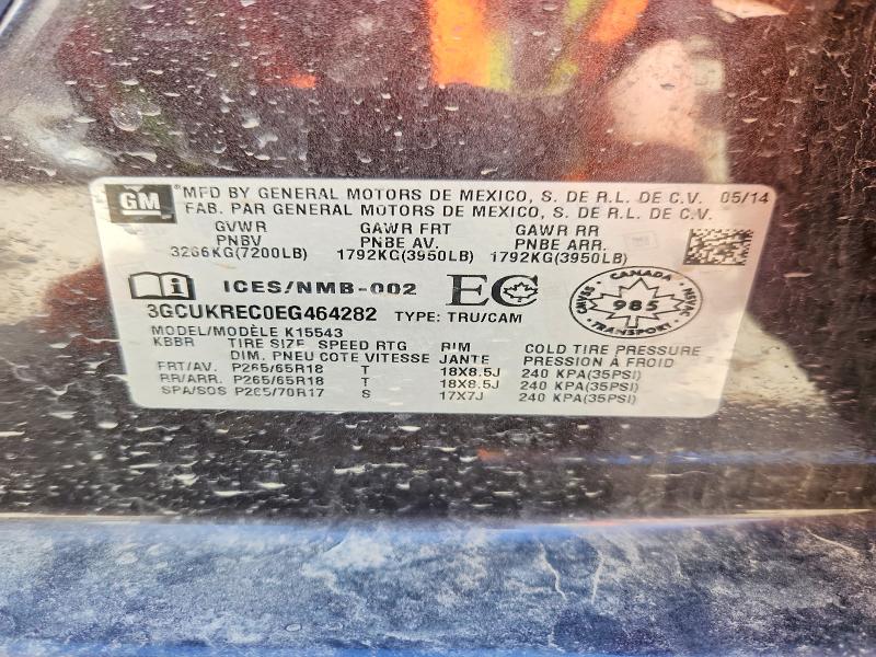 Aukcja sprzedaży 2016 Chev Silverado, vin: 3GCUKREC0EG464282, numer aukcji: 53241686