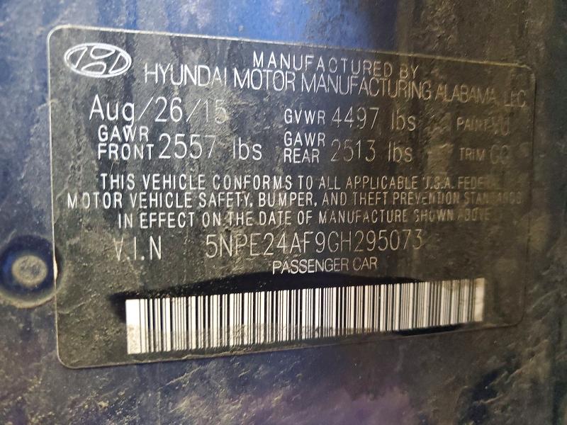 Продажа на аукционе авто 2016 Hyundai Sonata, vin: 5NPE24AF9GH295073, номер лота: 53834226