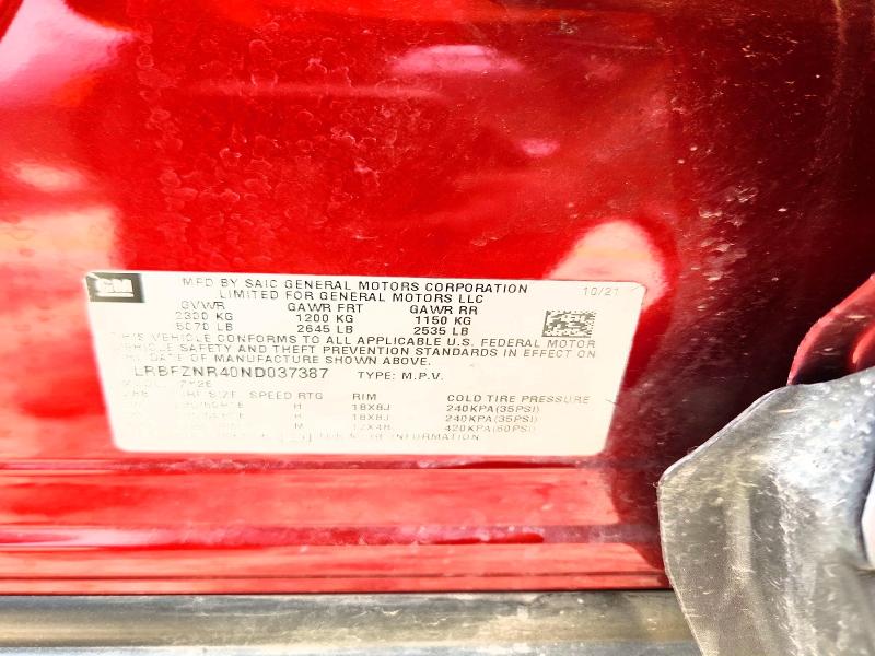 Aukcja sprzedaży 2022 Buick Envision, vin: LRBFZNR40ND037387, numer aukcji: 54140776