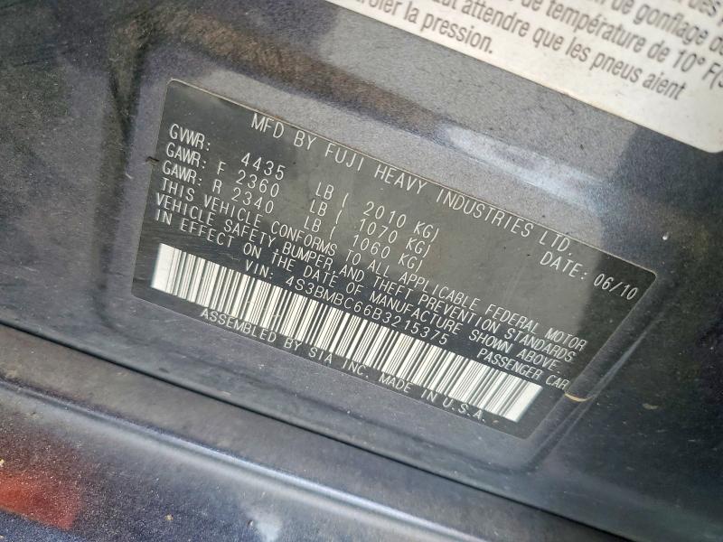 Aukcja sprzedaży 2011 Subaru Legacy, vin: 4S3BMBC66B3215375, numer aukcji: 53757186