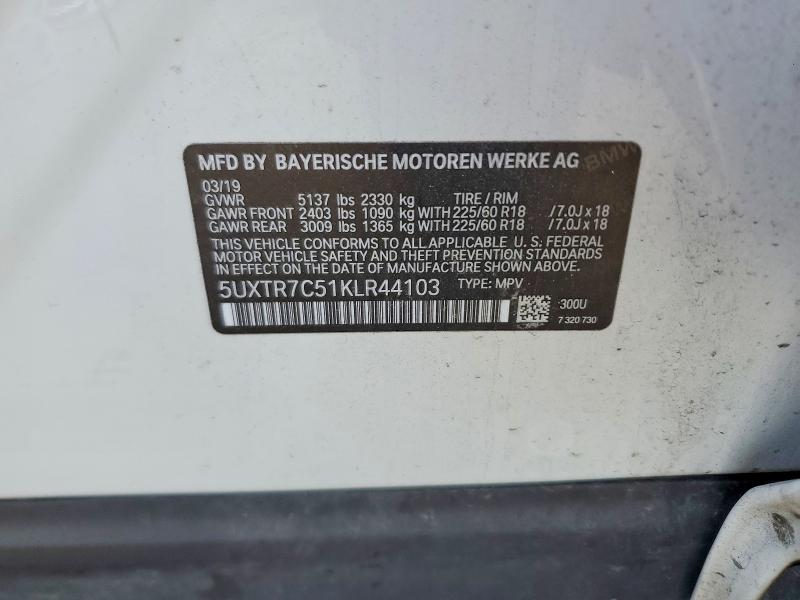 Aukcja sprzedaży 2019 Bmw X3, vin: 5UXTR7C51KLR44103, numer aukcji: 55386276