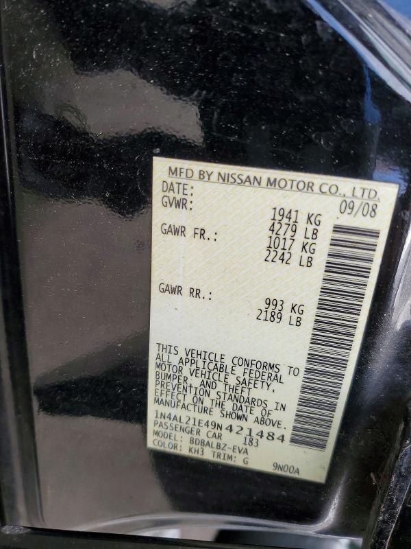 Продаж на аукціоні авто 2009 Nissan Altima, vin: 1N4AL21E49N421484, номер лоту: 54647466