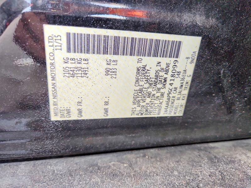 Aukcja sprzedaży 2016 Nissan Maxima, vin: 1N4AA6AP9GC418099, numer aukcji: 54792156