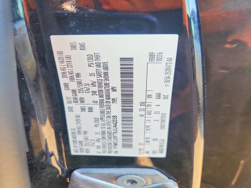 54206576 :رقم المزاد ، 1FMCU0F78JUA42038 vin ، 2018 Ford Escape مزاد بيع