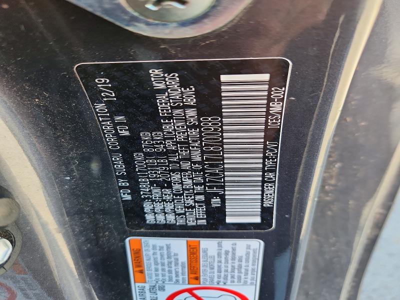 2020 Subaru Brz მანქანა იყიდება აუქციონზე, vin: JF1ZCAC17L8700988, აუქციონის ნომერი: 53876386