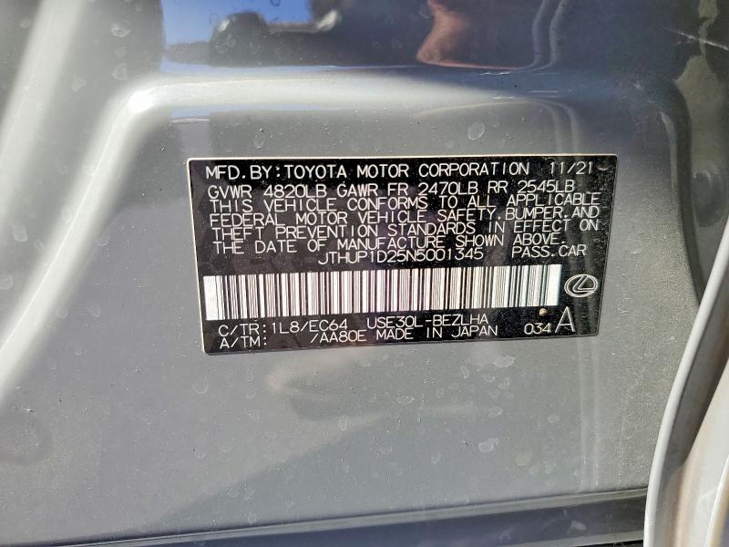 Aukcja sprzedaży 2022 Lexus Is 500, vin: JTHUP1D25N5001345, numer aukcji: 54525676