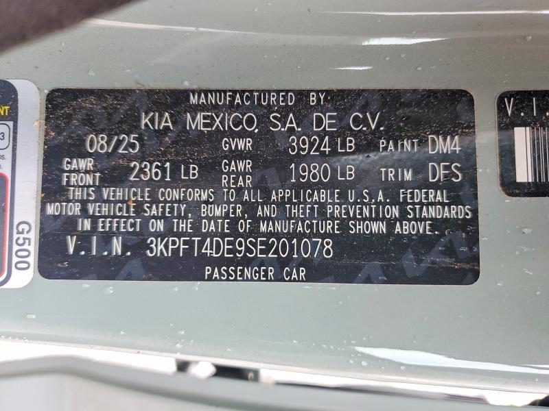 Aukcja sprzedaży 2025 Kia K4, vin: 3KPFT4DE9SE201078, numer aukcji: 52024006