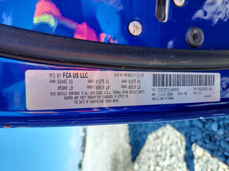 Продаж на аукціоні авто 2018 Dodge Challenger, vin: 2C3CDZBT5JH205019, номер лоту: 51653006