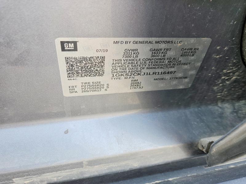 2020 Gmc Yukon მანქანა იყიდება აუქციონზე, vin: 1GKS2CKJ1LR116497, აუქციონის ნომერი: 52517286