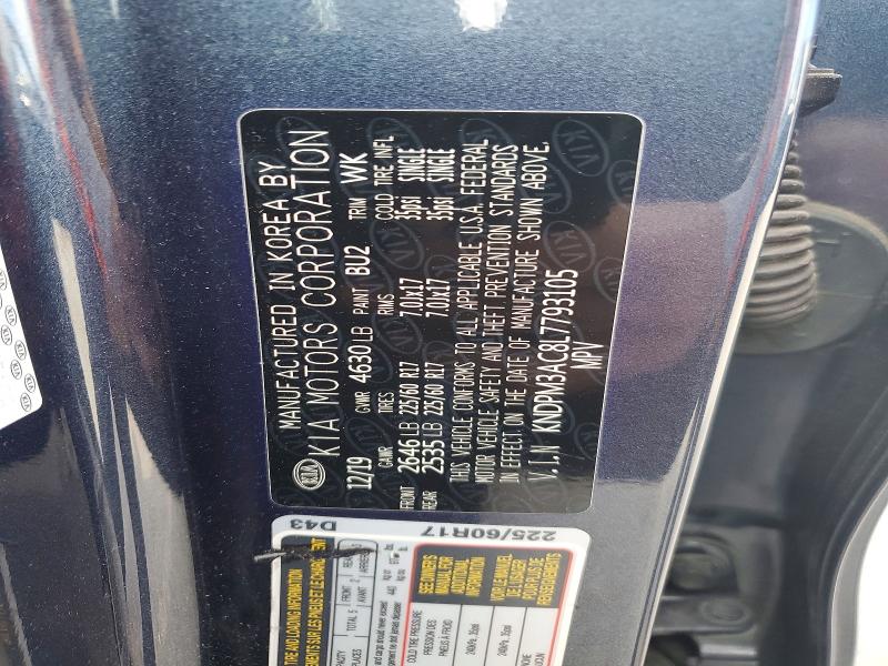 Продажа на аукционе авто 2020 Kia Sportage, vin: KNDPM3AC8L7793105, номер лота: 53655196