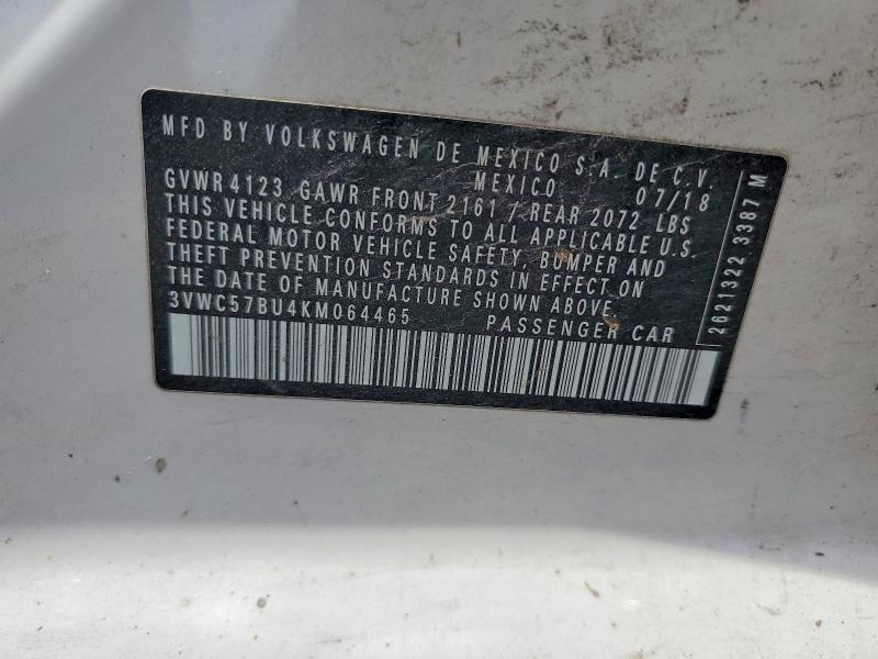54588146 :رقم المزاد ، 3VWC57BU4KM064465 vin ، 2019 Volkswagen Jetta مزاد بيع
