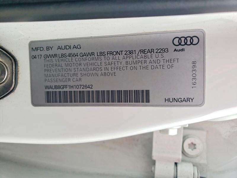 Продаж на аукціоні авто 2017 Audi A3, vin: WAUB8GFF1H1072642, номер лоту: 53702456
