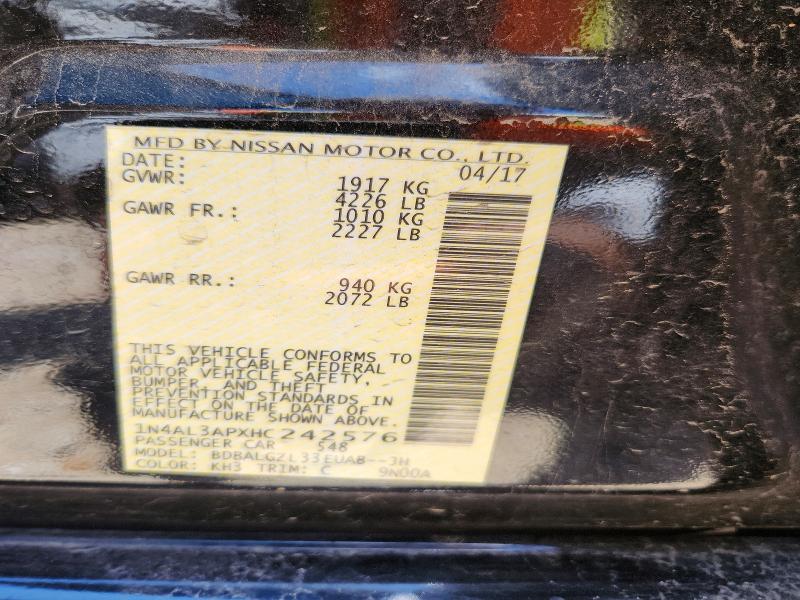 Продаж на аукціоні авто 2017 Nissan Altima, vin: 1N4AL3APXHC242576, номер лоту: 54250406