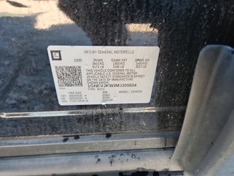 2021 Chevrolet Traverse მანქანა იყიდება აუქციონზე, vin: 1GNEVJKW3MJ105654, აუქციონის ნომერი: 53549746