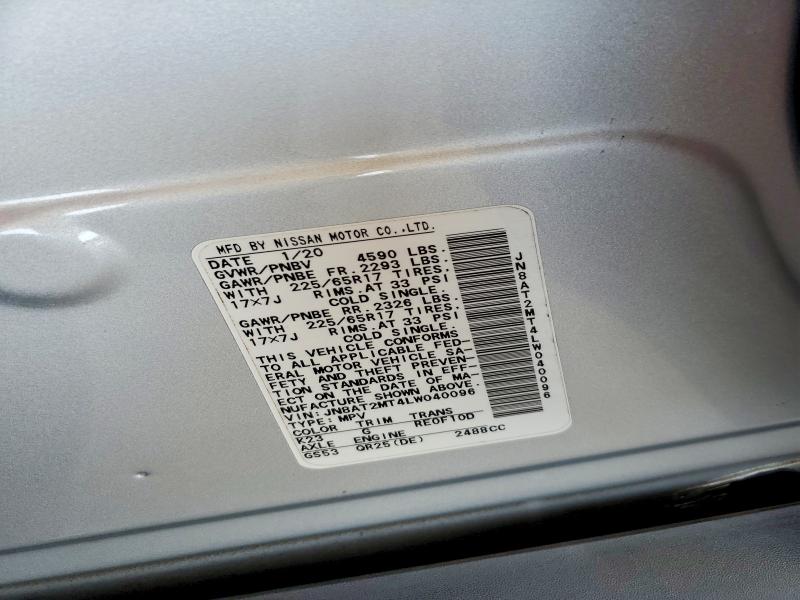 Aukcja sprzedaży 2020 Nissan Rogue, vin: JN8AT2MT4LW040096, numer aukcji: 54353516